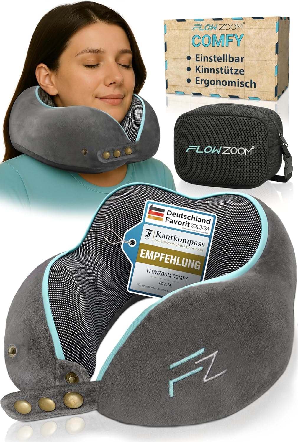 Flowzoom Memory-Schaum-Nackenkissen