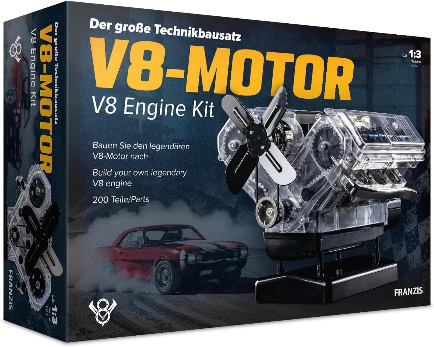 Franzis V8-Motor Bausatz, 1:3