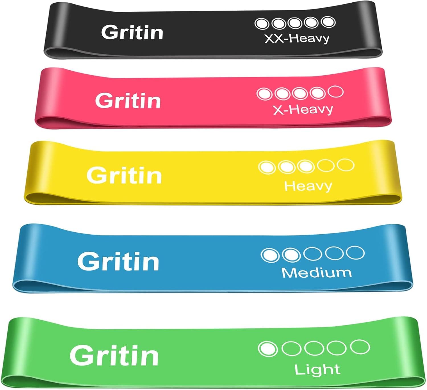 Gritin Fitnessbänder, 5er-Set