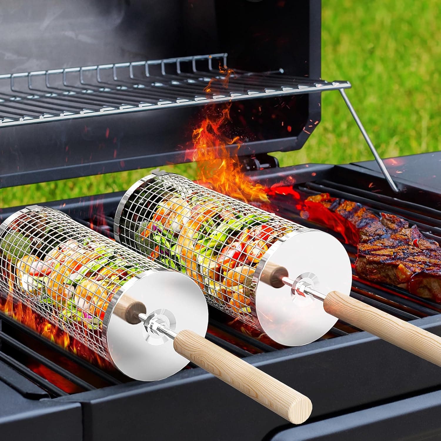 ivtivfu rollbarer Grillkorb