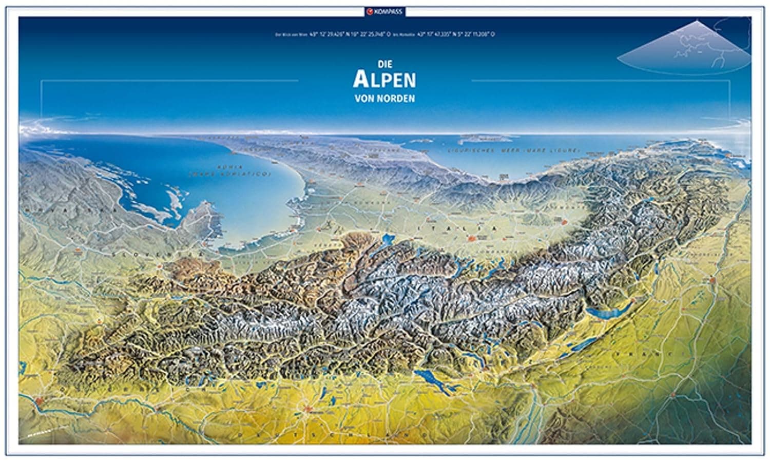 KOMPASS Panorama-Poster der Alpen