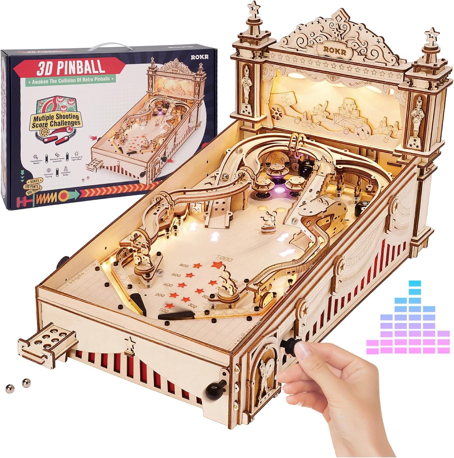 ROKR Wooden Pinball Modellbausatz
