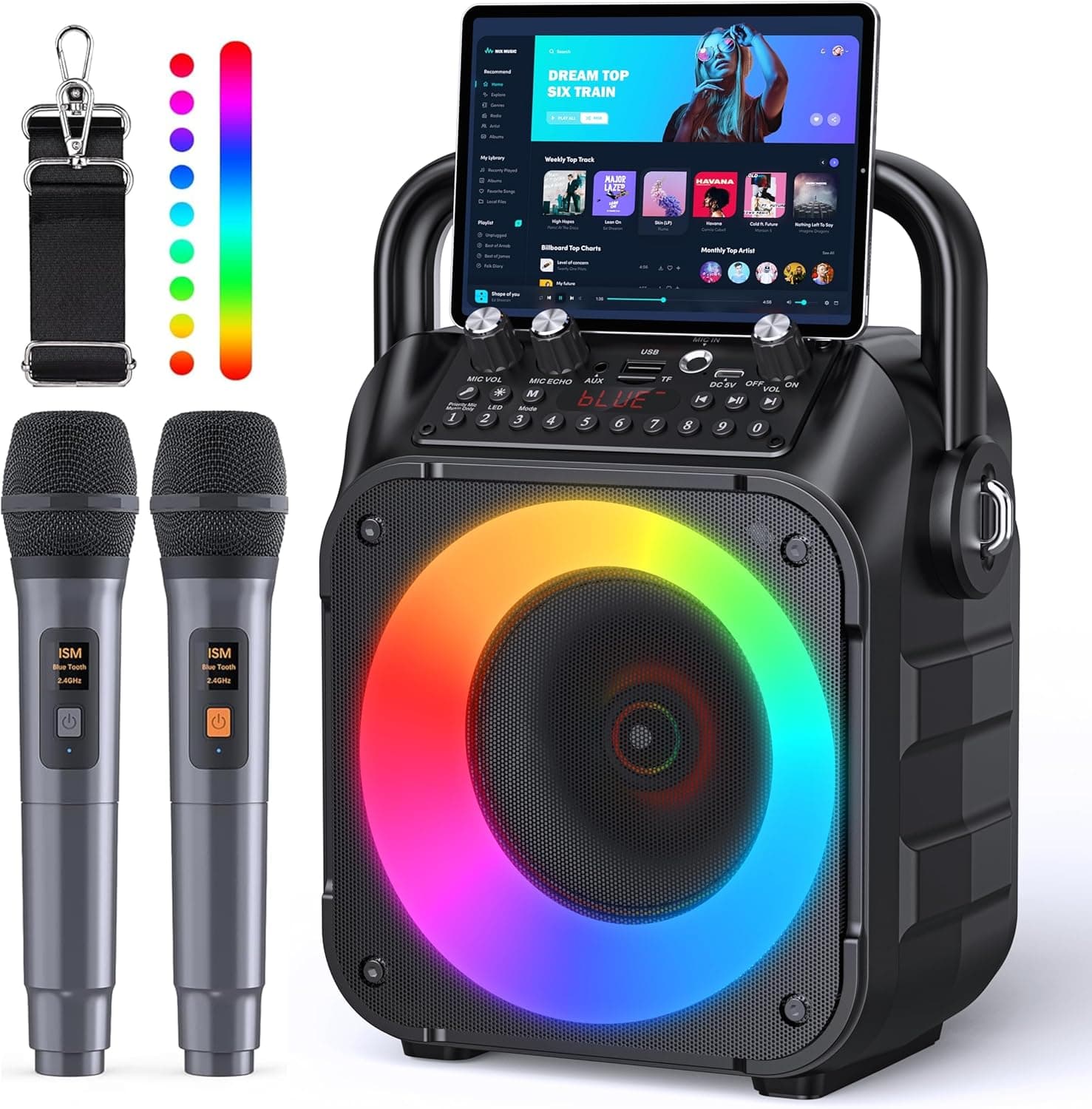 Wowstar Karaoke-Maschine mit 2 Mikrofonen